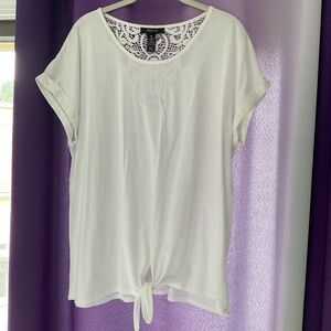 Style & Co White Tie Front Shirt